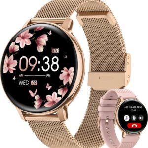 NAIXUES Smartwatch (1,39 Zoll, Android, iOS), mit Telefonfunktion,Fitnessuhr 120Sportmodi MenstruationszyklusPulsuhr