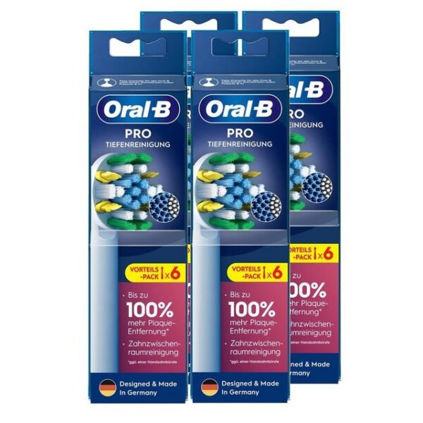 Oral-B Aufsteckbürsten Oral-B Pro Tiefenreinigung Ersatz-Bürstenköpfe 6stk. - Zahnbürste (4er