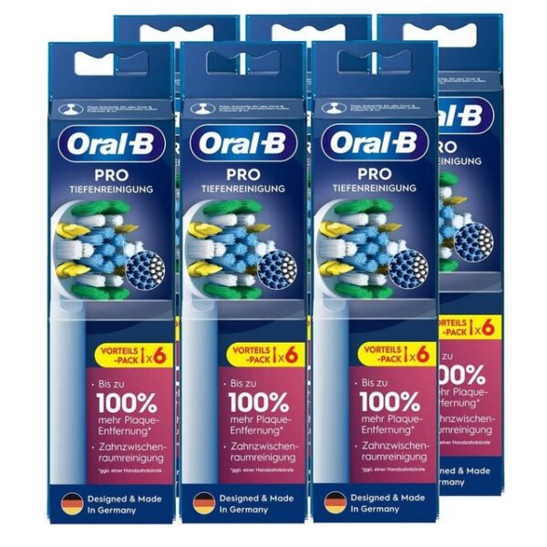 Oral-B Aufsteckbürsten Oral-B Pro Tiefenreinigung Ersatz-Bürstenköpfe 6stk. - Zahnbürste (6er