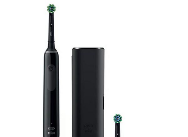 Oral-B Elektrische Zahnbürste Braun Oral-B Series 3 Elektrische Zahnbürste Black Edition, Aufsteckbürsten: 1 St., 4-Zonen-Timer