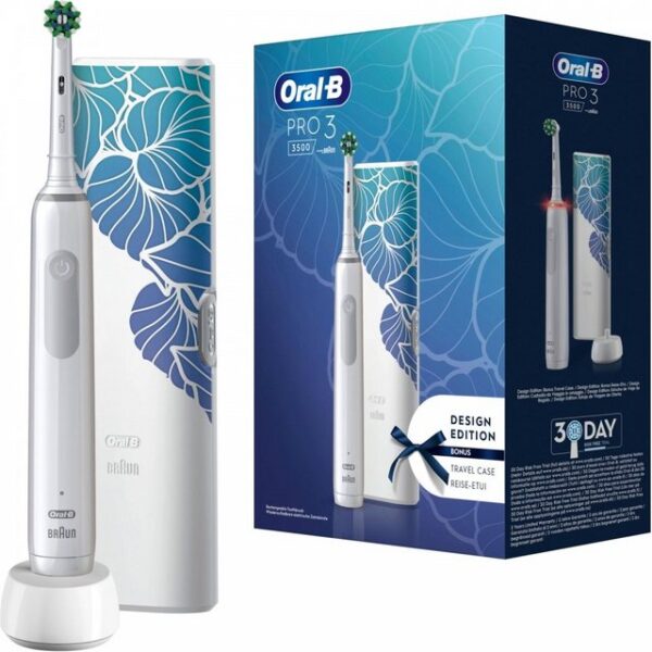 Oral-B Elektrische Zahnbürste Pro 3 3500 Design Edition Floral - Elektrische Zahnbürste - weiß