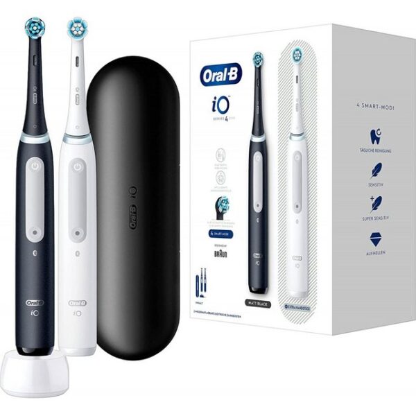 Oral-B Elektrische Zahnbürste iO Series 4 Duo - Elektrische Zahnbürste - matt black/quite white