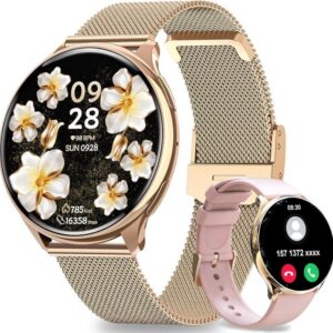 fitonyo Damen's Fitness-Tracker Smartwatch (1,32 Zoll, Android/iOS), Mit tätigen/beantworten 120 Sportarten, Menstruations-/Herzfrequenz