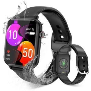 walkbee Smartwatch Fitness Tracker Uhr für Damen Herren mit Telefonfunktion Smartwatch (5 cm/1.96 Zoll Full-Touch Zoll) IP67 Wasserdicht Fitness Uhr,Frauengesundheit,Fitness Tracker mit Schrittzähler, Always-on-Screen-Funktion, Sportuhren mit Herzfrequenzmessung, Blutsauerstoffmessung,Sportarmband Kompatibel mit iOS und Android.