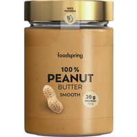 foodspring Erdnussbutter | 300g | Cremig | 100% Erdnüsse | Vegan | Ohne Palmöl