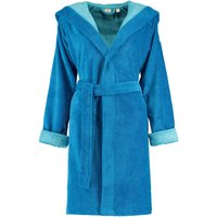 Esprit Damen Bademantel Cosy Kapuze - Farbe: turquoise - 002