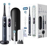 Oral-B Elektrische Zahnbürste iO 8 + 2. Handstück & Reiseetui - White Alabaster/Black Onyx