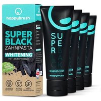 happybrush Zahnpasta SuperBlack 4er Set