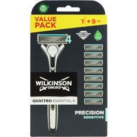 Wilkinson Quattro Titanium Sensitive 1 Rasierer + 9 Ersatzklingen Rasierklingen