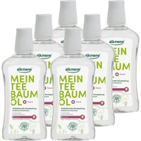 alkmene Munddusche 6x Teebaumöl antibakterielle Mundspülung 6fach Schutz - Mundwasser