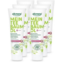 alkmene Zahnpasta 6x Teebaumöl Kariesschutz Zahncreme Kräuter - Zahnpasta 6fach Schutz