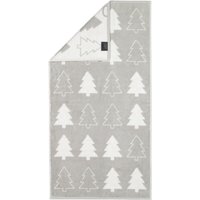 Cawö Christmas Edition Tannenbäume 958 - Farbe: platin - 76 - Handtuch 50x100 cm