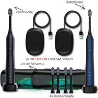 Tristan Auron Elektrische Zahnbürste Tristan Auron Doppelpack + UV Reinigungsetui -60 Tage Akku Wasserdicht