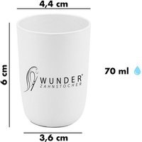 Wunder Zahnstocher Mundpflegecenter Wunder Zahnstocher mit Geschmack - Becher weiß + 80er Single Pack