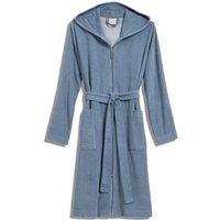 Möve Bademäntel Damen Kapuze Reißverschluss - Farbe: steel blue - 847 - XL