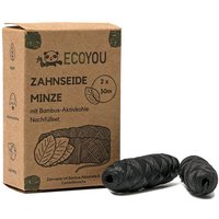 EcoYou Zahnseide Zahnseide mit Bambus Aktivkohle - Minze Nachfüllset