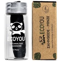 EcoYou Zahnseide Zahnseide mit Bambus Aktivkohle - Minze Glas