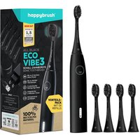 happybrush Elektrische Zahnbürste StarterKit Schall Eco VIBE 3 All Black