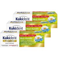 Kukident Zahnpflege-Set Haftcreme Med+Kamille Zahnreiniger (3 x 40 g)