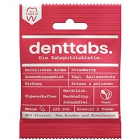 Denttabs Zahnpasta Zahnputztabletten - Strawberry mit Fluorid 125Stk