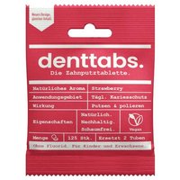 Denttabs Zahnpasta Zahnputztabletten - Strawberry ohne Fluorid 125Stk