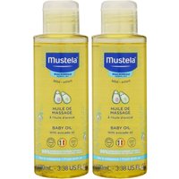 Mustela Massageöl mit Avocadoöl 2 x 100 ml für die normale Haut von Säuglingen und Kindern Set