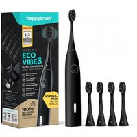 happybrush Zahnbürste ECO VIBE 3 Starterkit + 4 Refills Schallzahnbürste schwarz