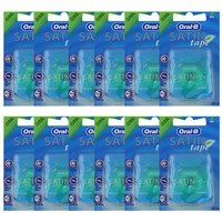 Oral-B Zahnseide 12 x Oral-B SATINtape Zahnseide Mint Zahnband je 25m Ideal für Erstan